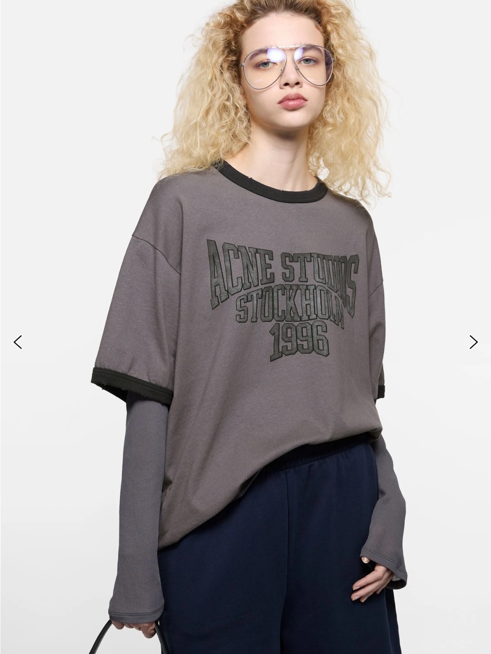Acne Studios LAYERED GRAPHIC T-SHIRT size xxs